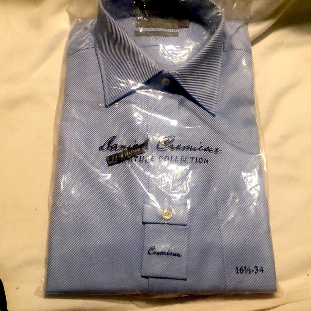 Daniel Cremieux RICHARD Shirt  Signature Collection 16 1/2 x 34 Blue
